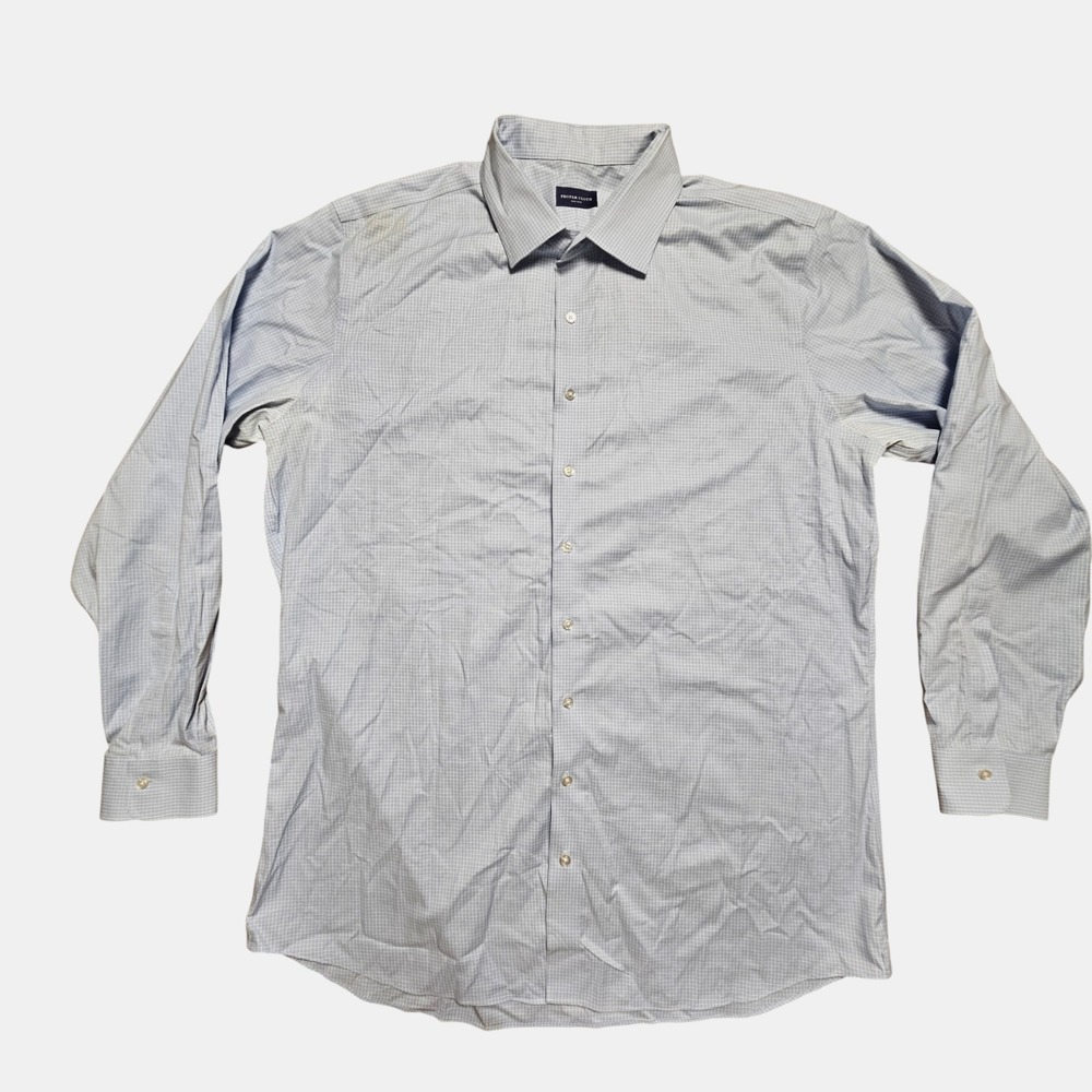 Proper Cloth Non-Iron Micro Check Long Sleeve Button Up Dress Shirt 2XL Cotton‎